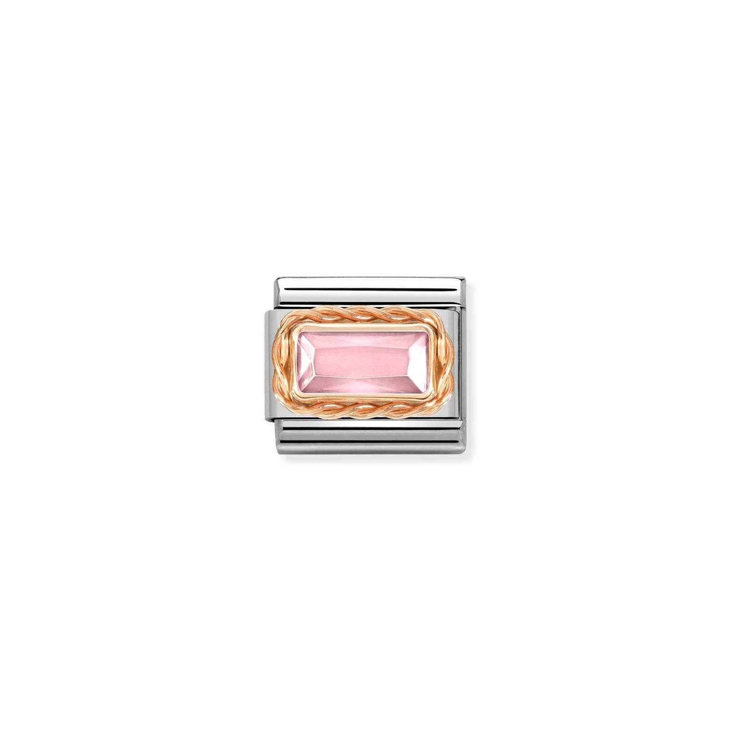 Composable Classic Link Pembe Zirkon Taşlı 9 Ayar Altın Rose