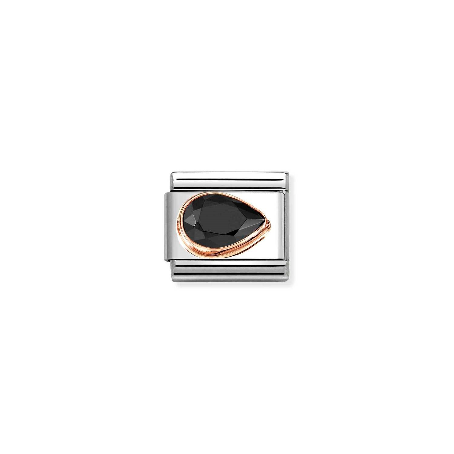 Composable Classic Link Siyah Damla Taşlı 9 Ayar Rose Gold