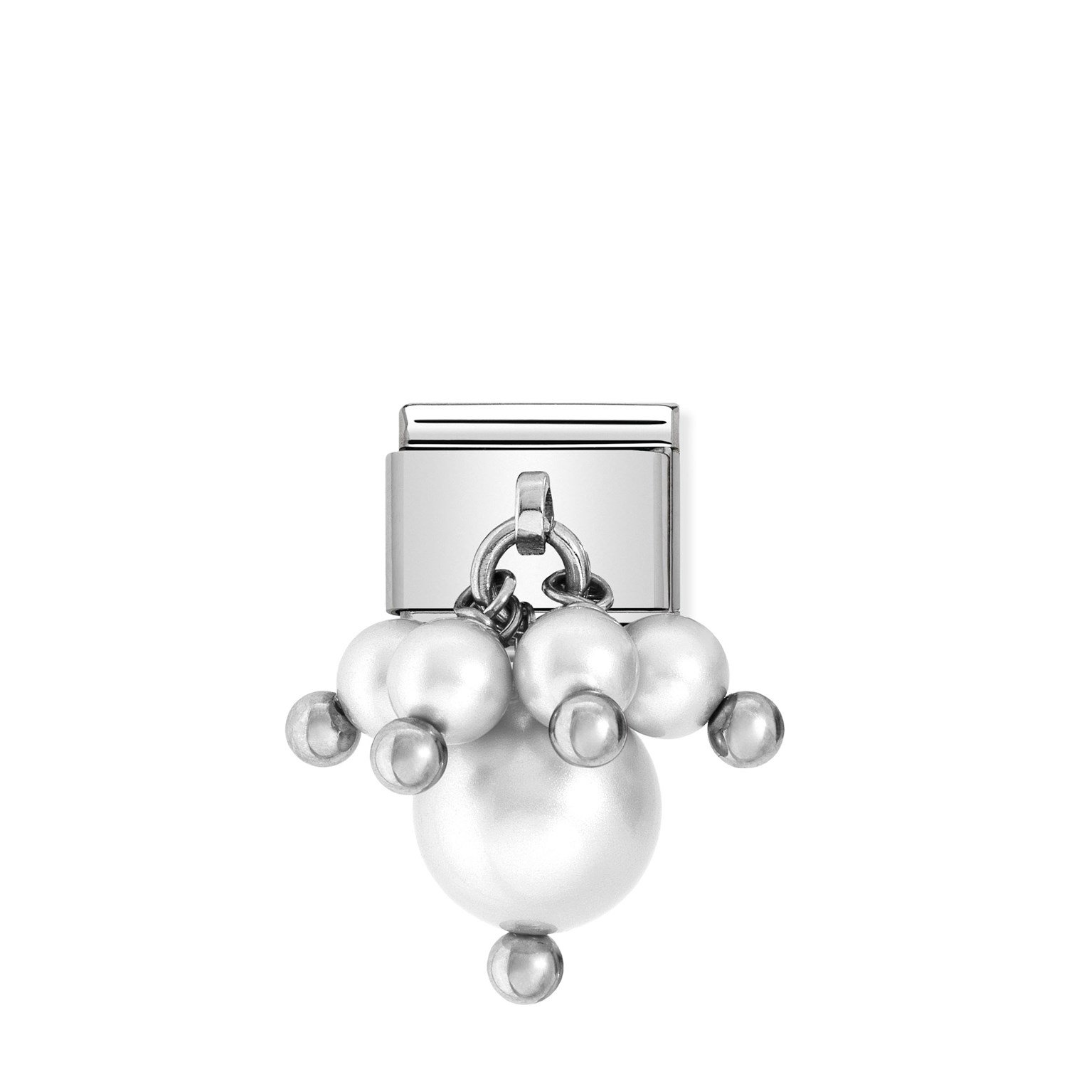 Composable Classic Link Swarowski Pearl Beyaz Charm  925 Ayar Gümüş