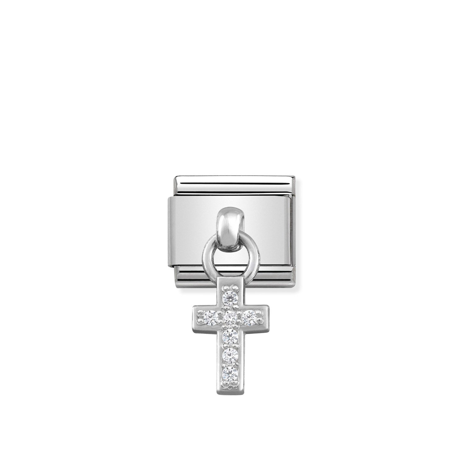 Composable Classic Link Taşlı Haç 925 Ayar Gümüş Charm