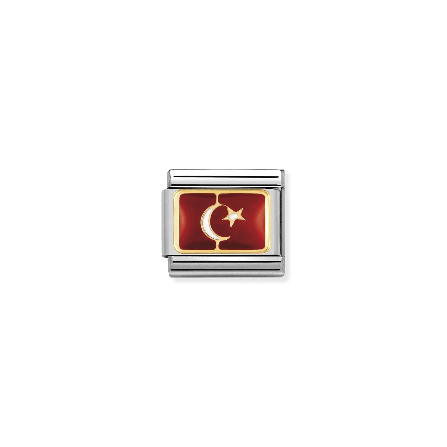 Composable Classic Link Türk Bayrağı 18 Ayar Altın