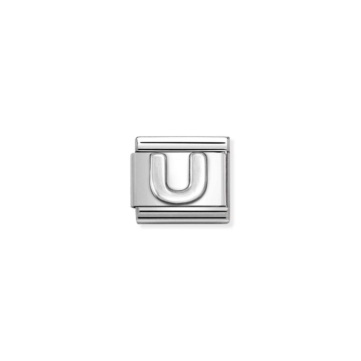 Composable Classic Link U Harfi Detaylı 925 Ayar Gümüş
