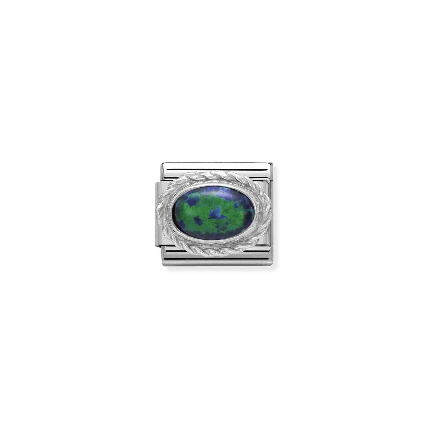 Composable Classic Link Yeşil Opal Taşlı 925 Ayar Gümüş