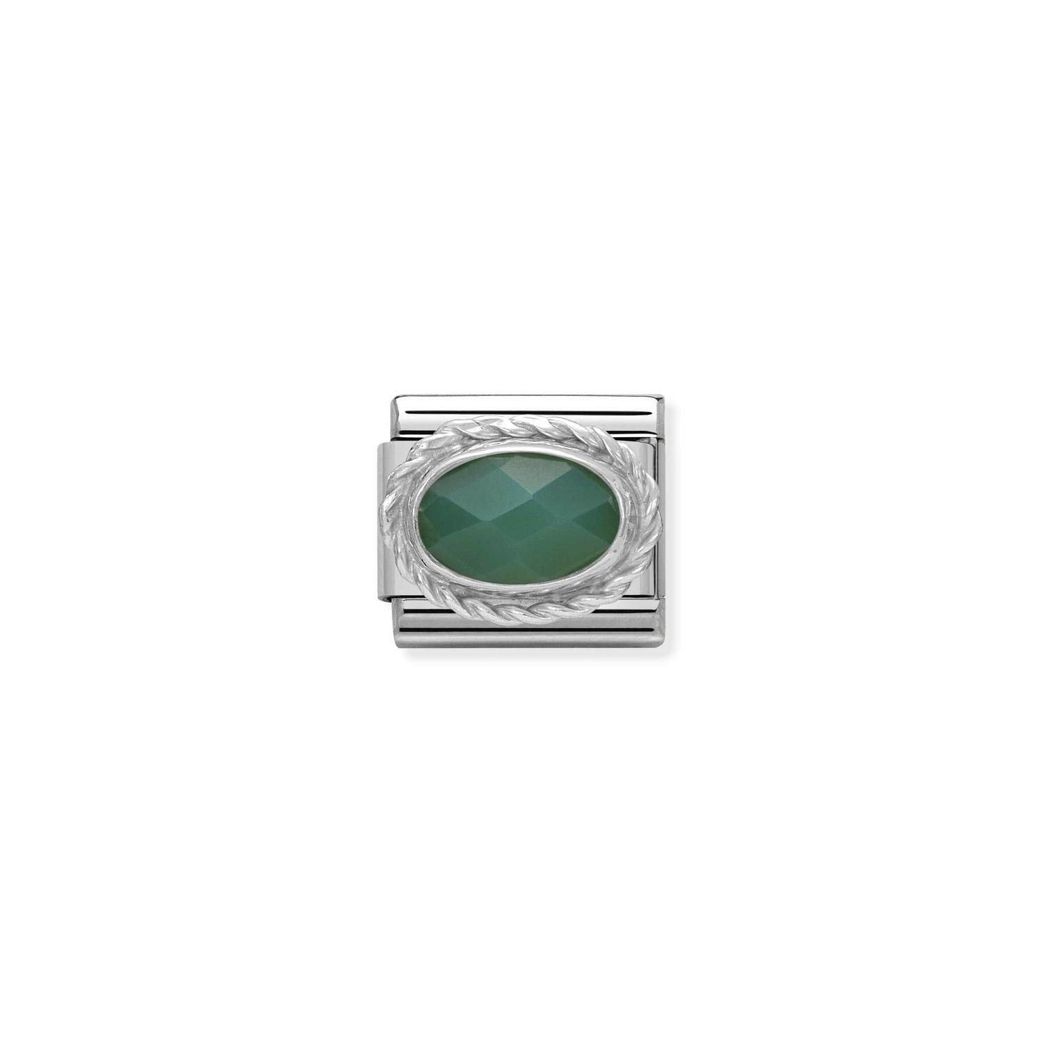 Composable Classic Link Yeşil Taşlı 925 Ayar Gümüş