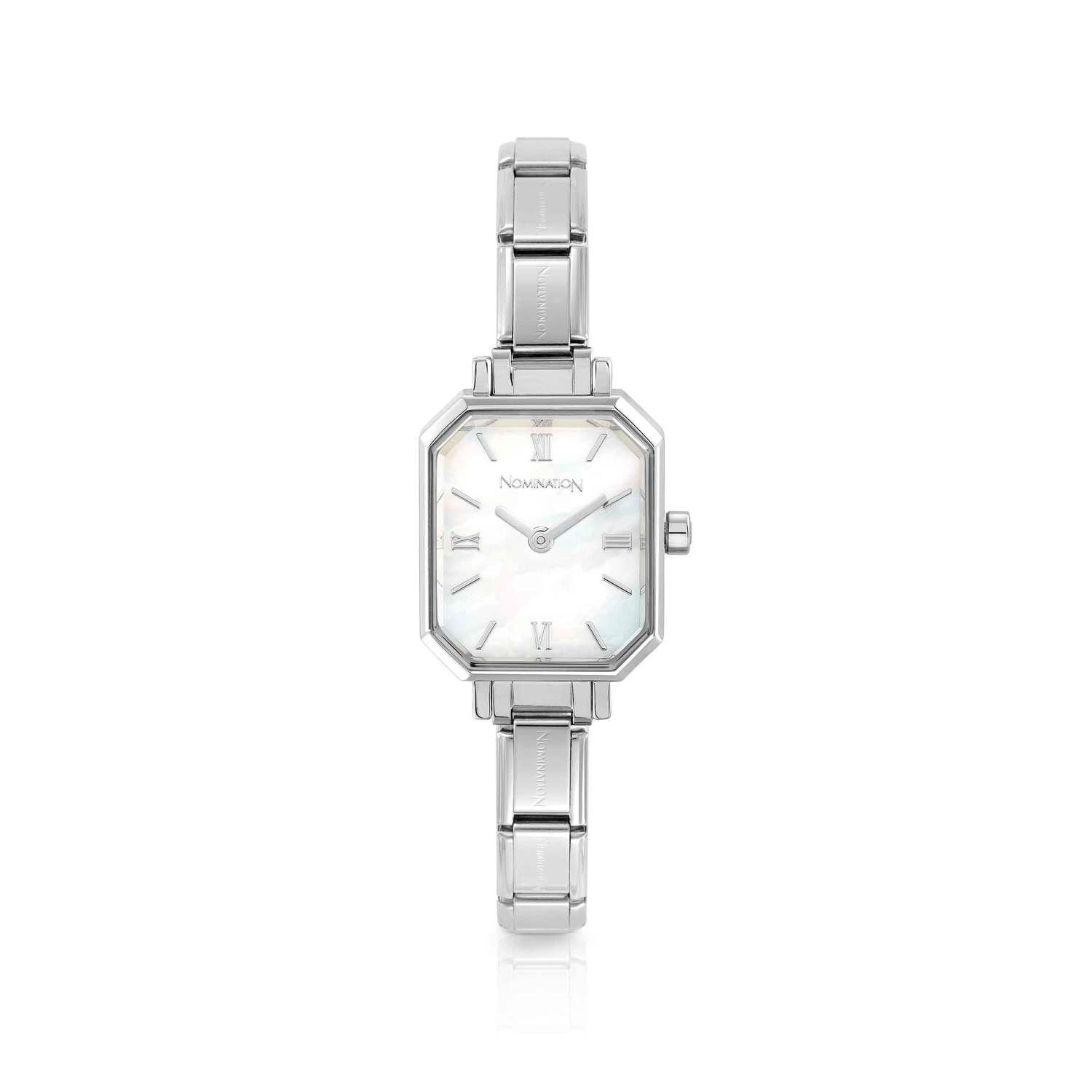 Composable Classic Time Dikdörtgen Sedef Kadran Gümüş Renk Kadın Kol Saati