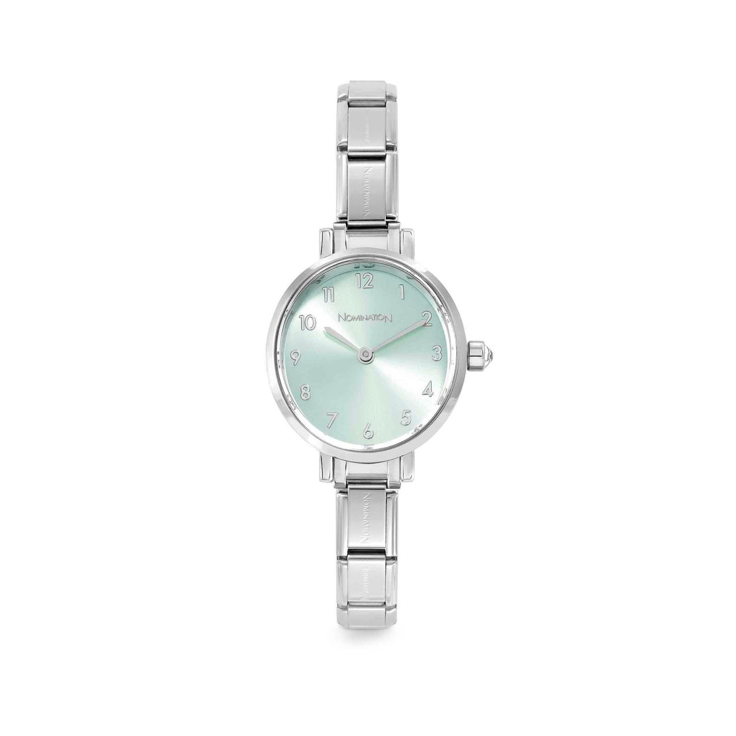 Composable Classic Time Yuvarlak Açık Yeşil Kadran Gümüş Renk Kadın Kol Saati