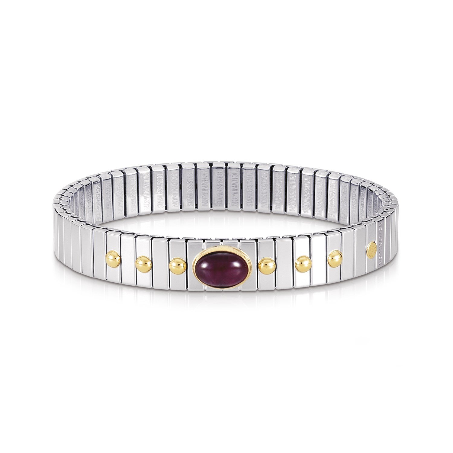 Extension 042121 010 Bordo Taşlı 18 Ayar Altın Detaylı Bileklik
