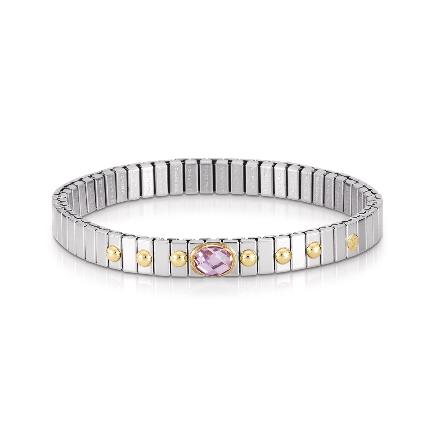Extension 042501 003 Pembe Zirkon Taşlı 18 Ayar Altın Detaylı Bileklik