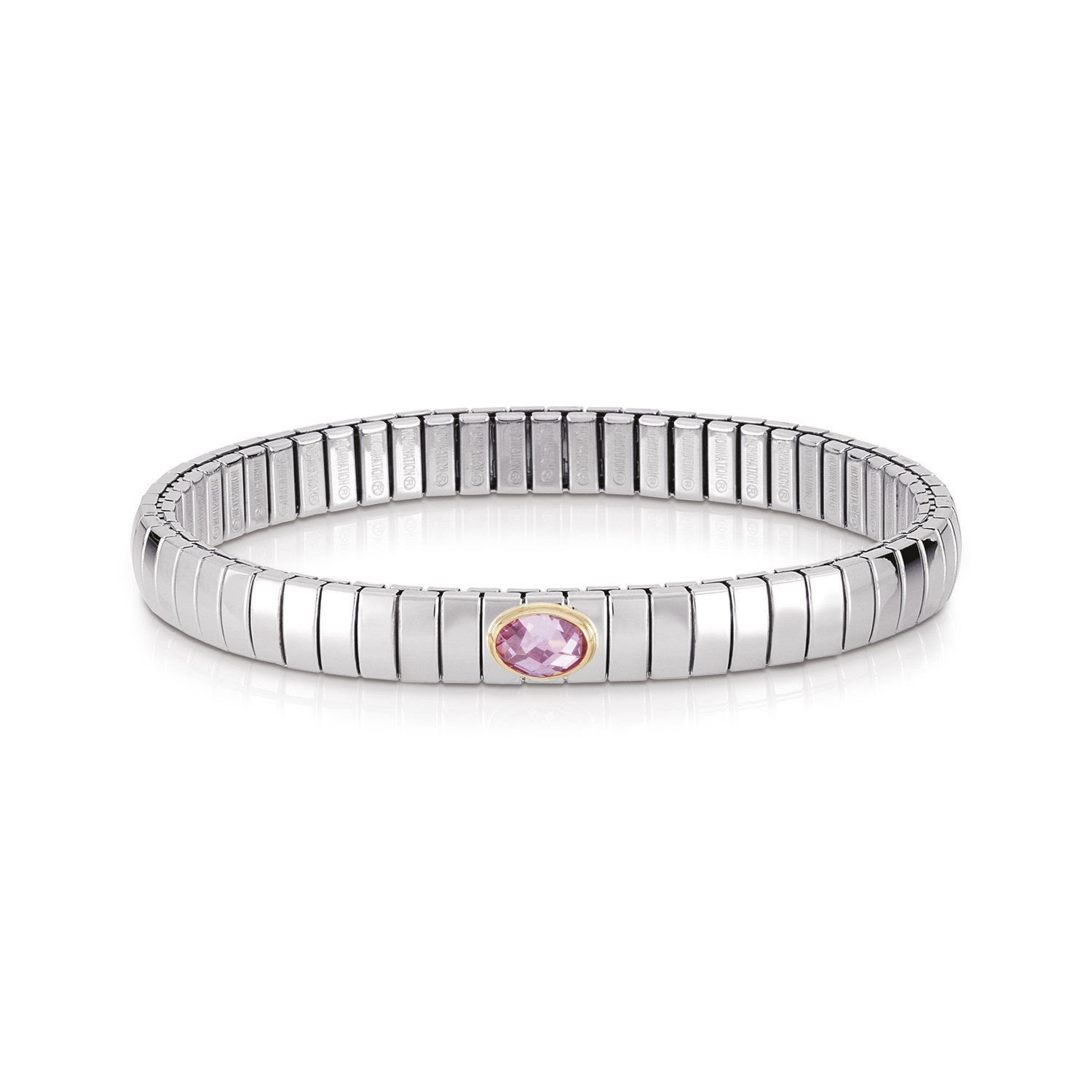 Extension 042504 003 Pembe Zirkon Taşlı 18 Ayar Altın Detaylı Bileklik