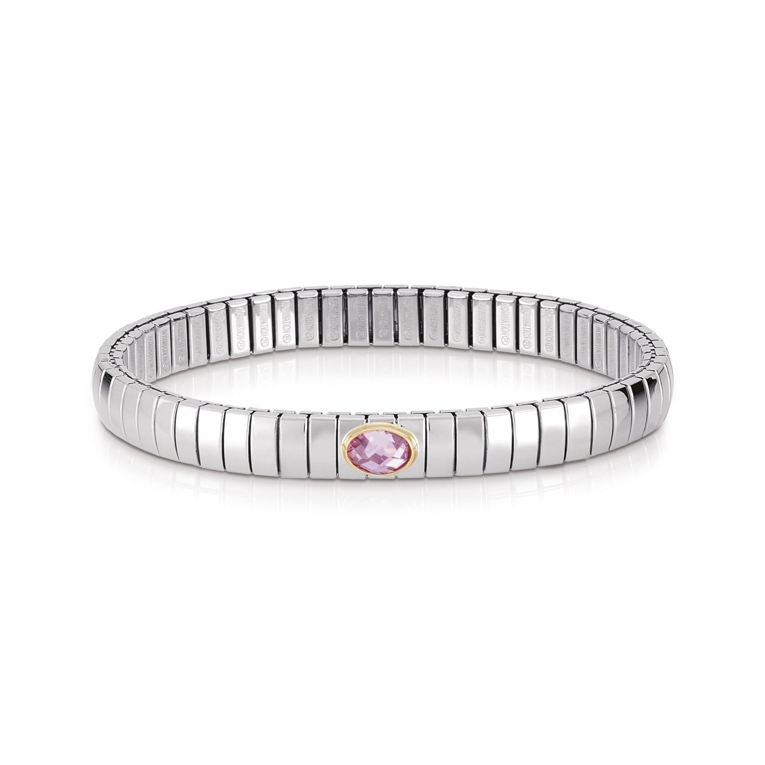 Extension 042504 003 Pembe Zirkon Taşlı 18 Ayar Altın Detaylı Bileklik
