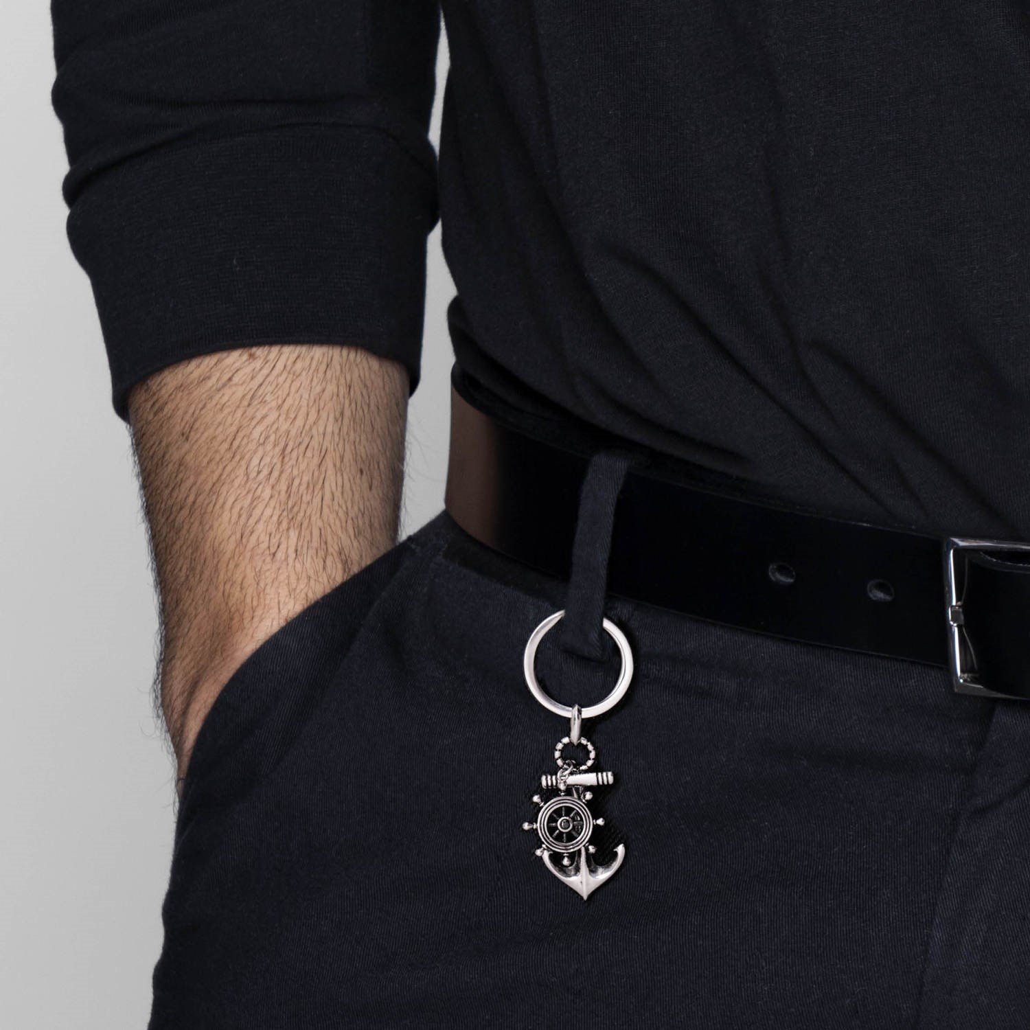 Instinctstyle Halat Detaylı Paslanmaz Çelik Anahtarlık