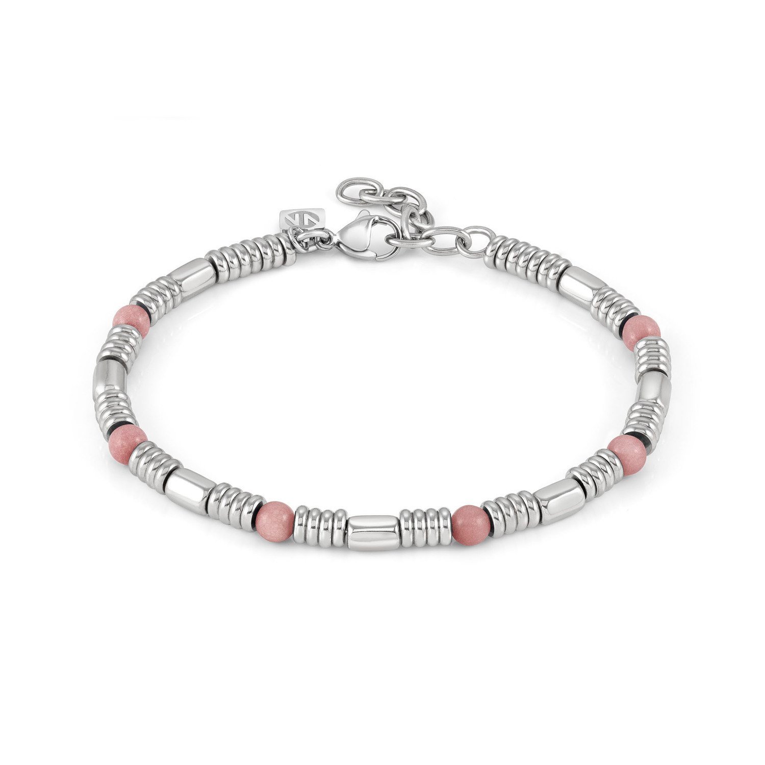 Instinctstyle Pembe Opal Taşlı Paslanmaz Çelik Bileklik Gümüş Renk