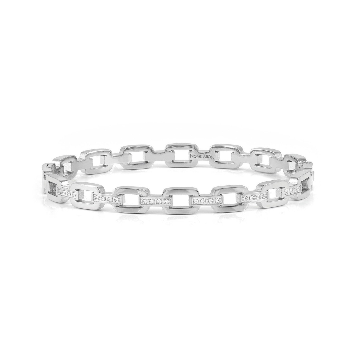 Pretty Bangles Beyaz Zirkon Taşlı Zincir Bileklik Gümüş Renk Large