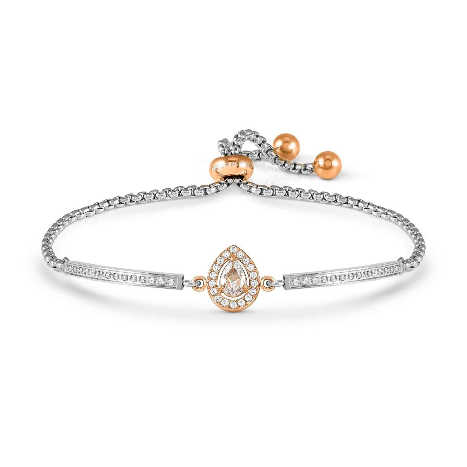 RoyalDream Damla Beyaz Zirkon Taşlı Bileklik Rose Gold Renk