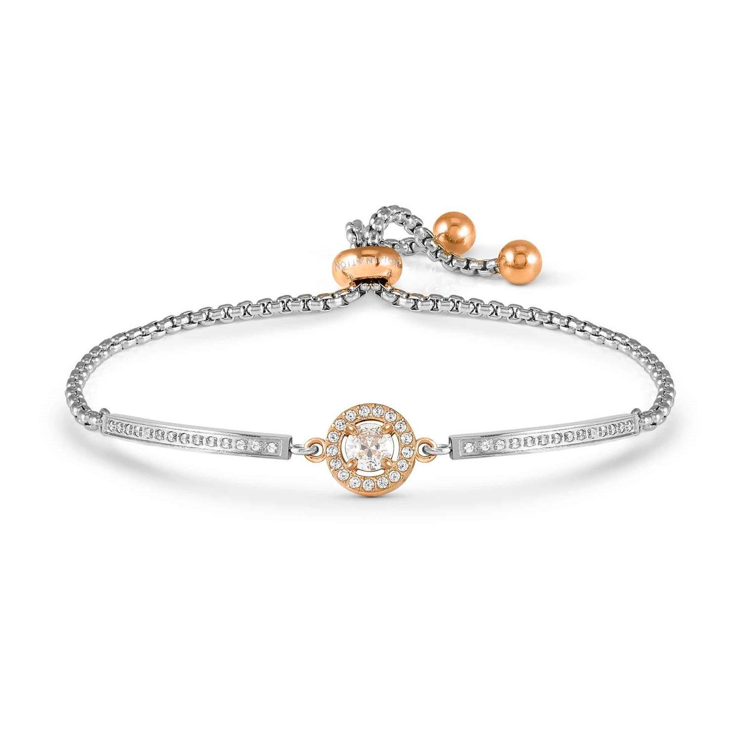 RoyalDream Oval Beyaz Zirkon Taşlı Bileklik Rose Gold Renk