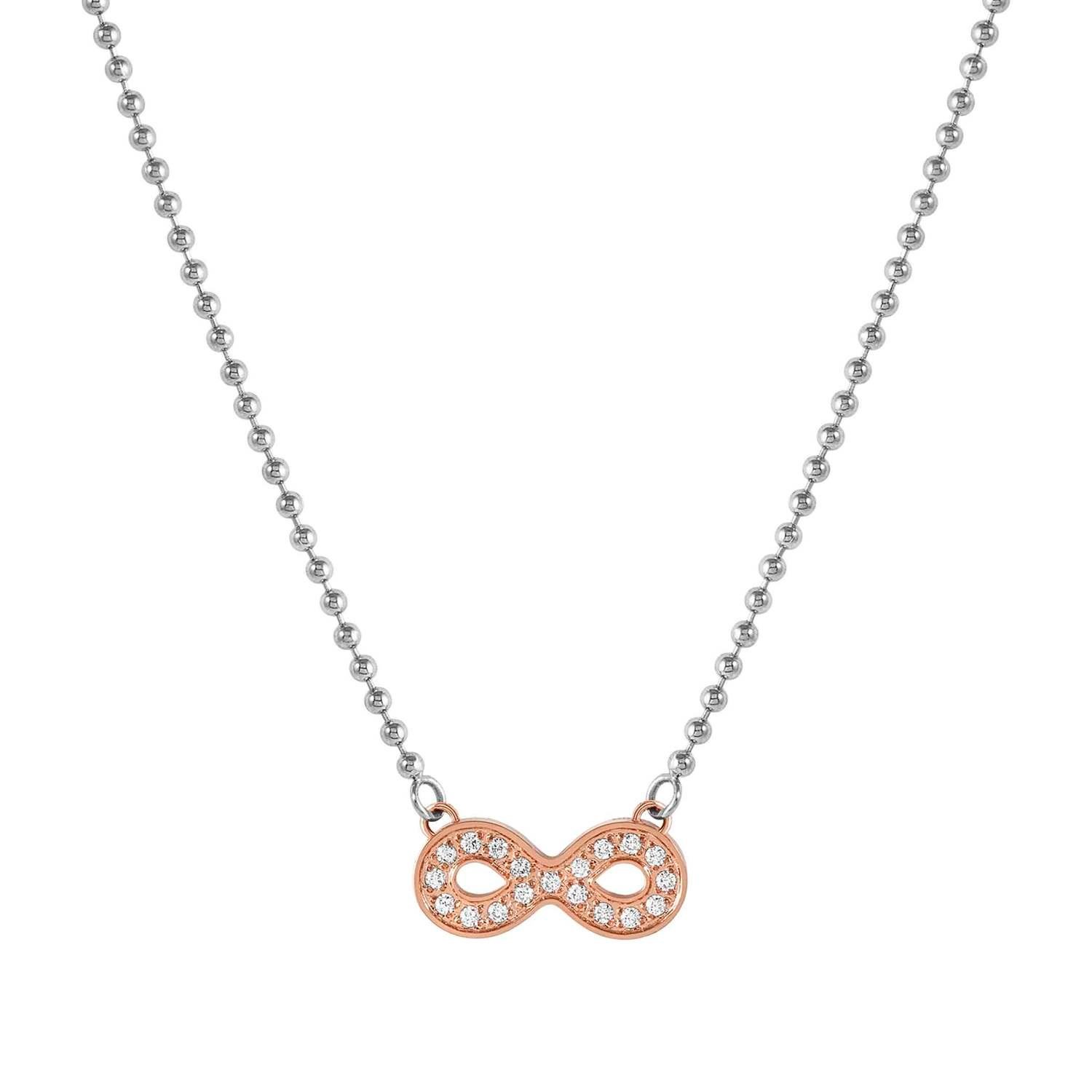 Soffio D'Amore Zirkon Taşlı Kolye Sonsuzluk Rose Gold Renk