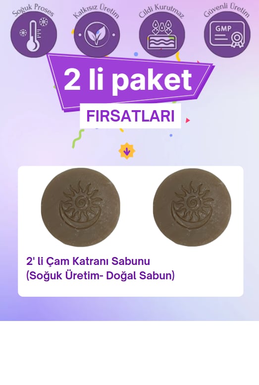 Mistikhane - Çam Katranı Sabunu- Naturel (Elit) (Yüz, Vücut ve Sac Bakım) (2' li)