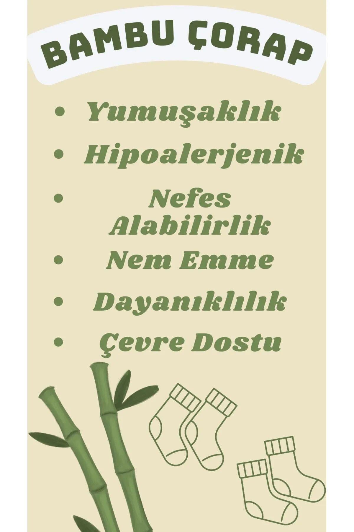 5'Li Bebek Dikişsiz Çorap Bambu Organik  / Yenidoğan Çorap - Çocuk Çorap