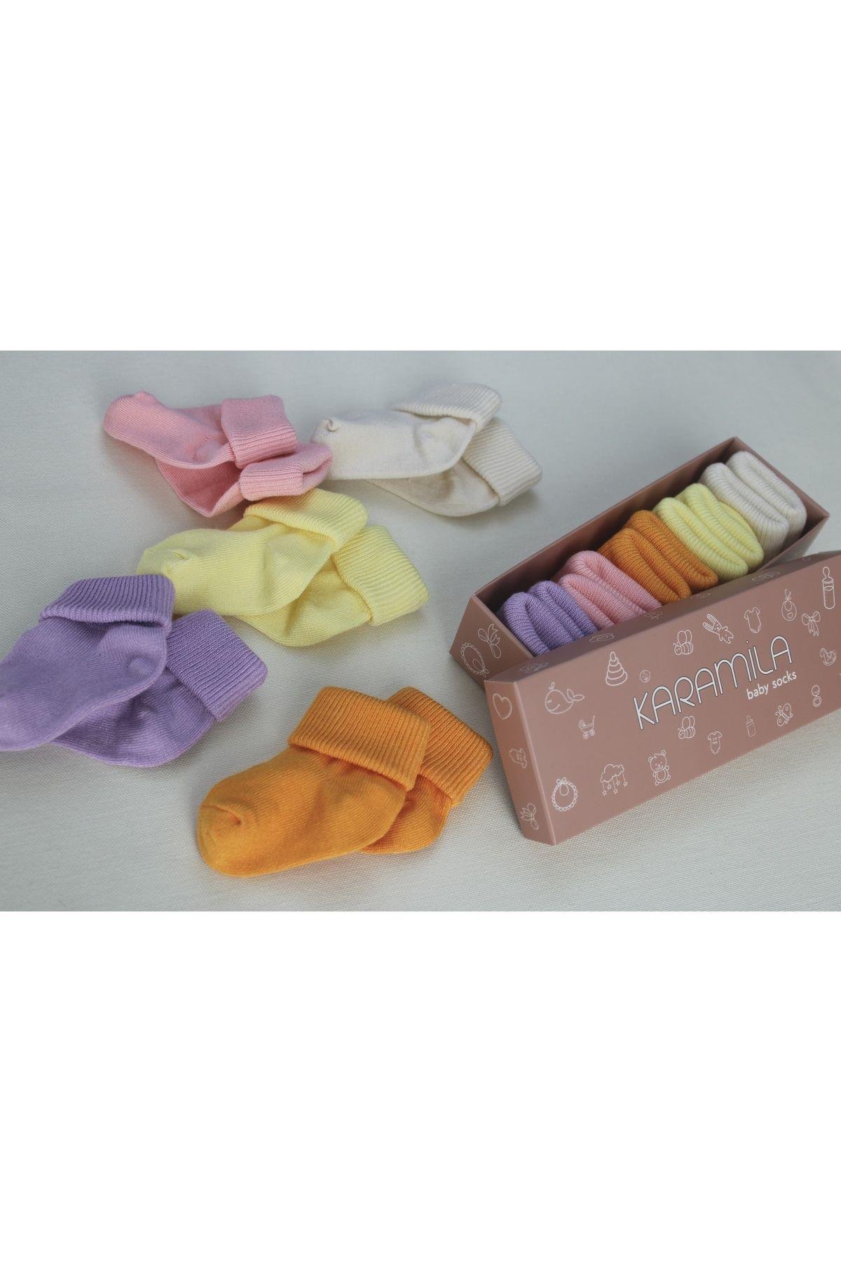 5'li Set Bebek BAMBU Çorap - Yenidoğan Çorap - Bebek Çorap Baby Socks