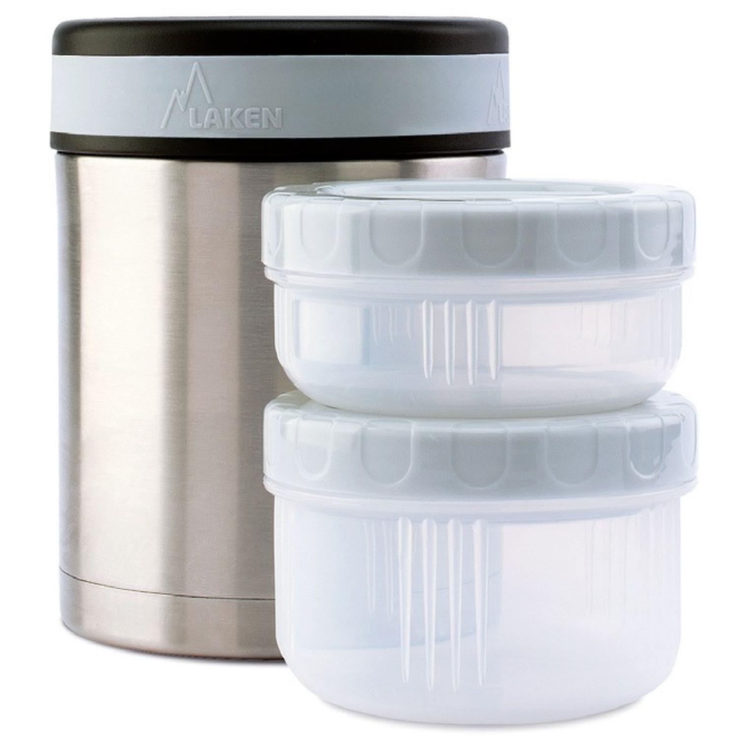 Laken 18/8 Çelik Yemek Termosu 1L + Neopren Kılıf - Forest - LKDLP10F