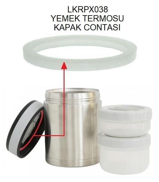 Laken Çelik LKP10/LKP15/LKLP10 Yemek Termo Dış Kapak Silikon Conta LKRPX038