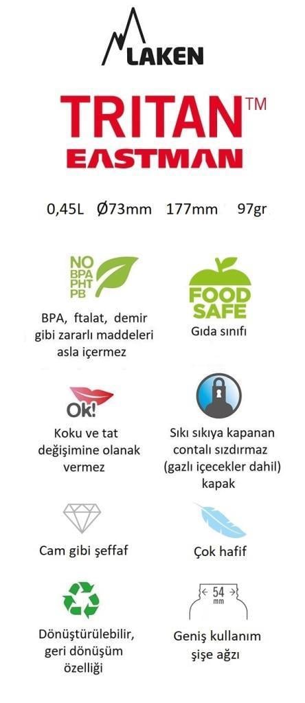 Laken Tritan Classic Şişe 0,45L - Pembe LKTN45P