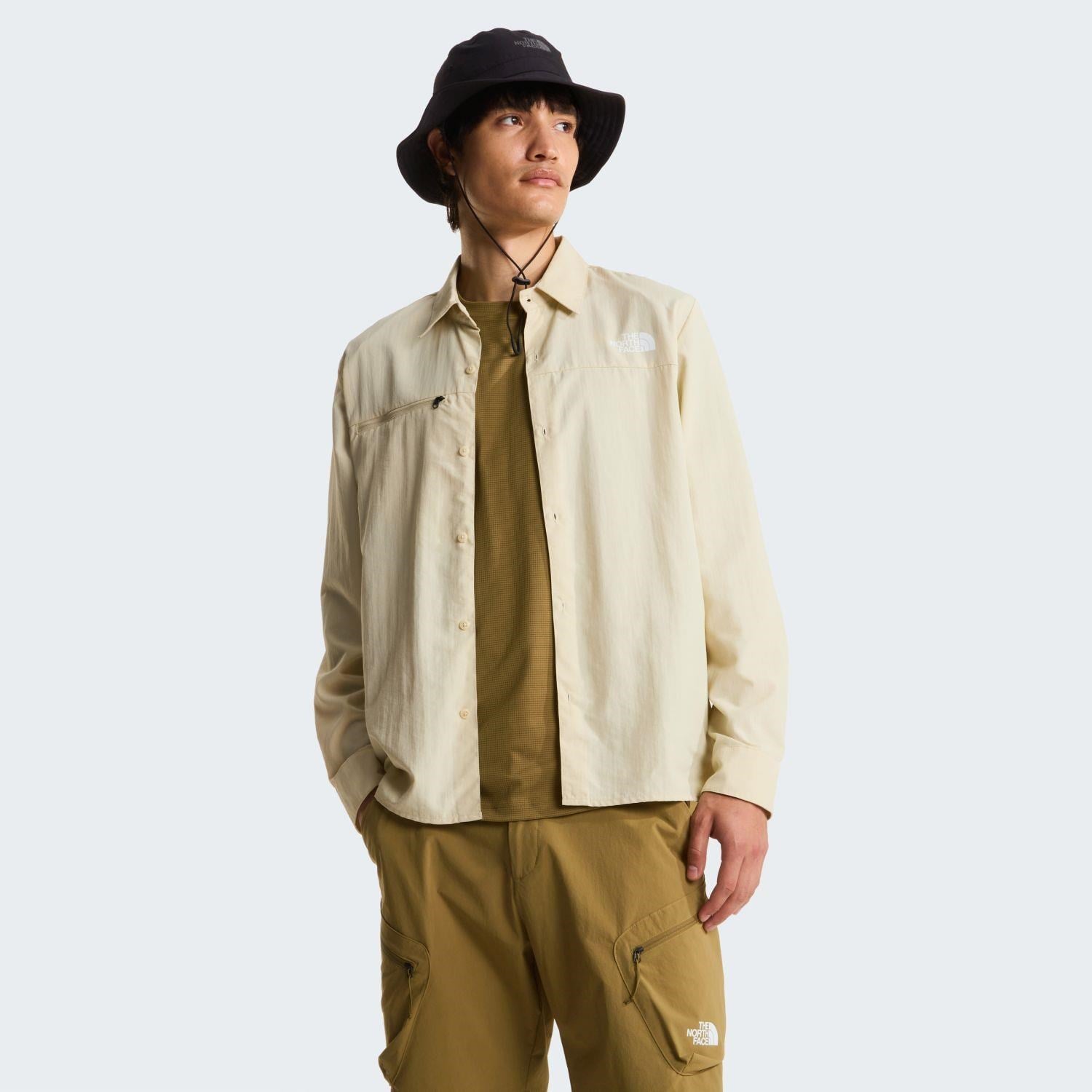 The North Face M PACKABLE LONG SLEEVE SHIRT Erkek Tişört NF0A8FTRDOM1