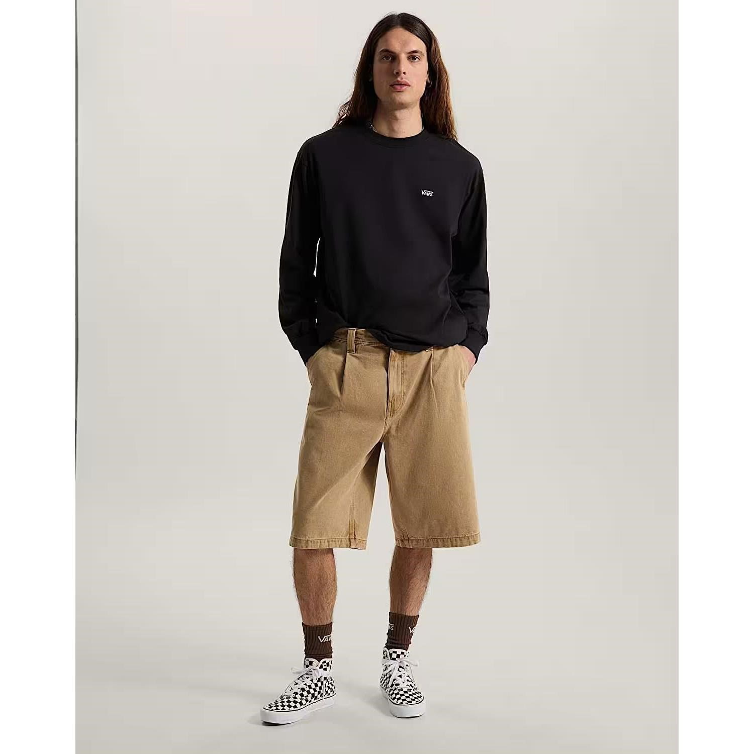 Vans Left Chest II Loose LS Tee Erkek Tişört VN0010FJBLK1
