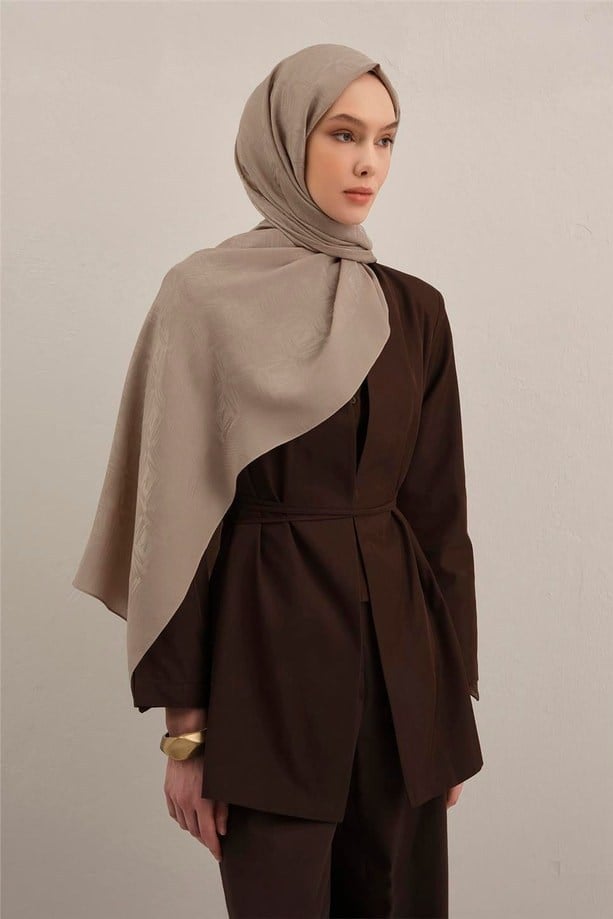 Armine Lyocell Naia Kare Monogram Şal 6 - 07 Vizon
