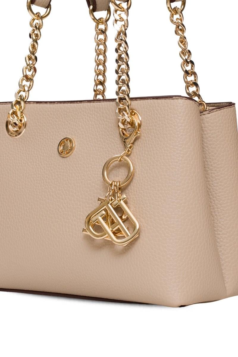 U.S. POLO ASSN. Kadın Omuz Çantası Bej - US25539