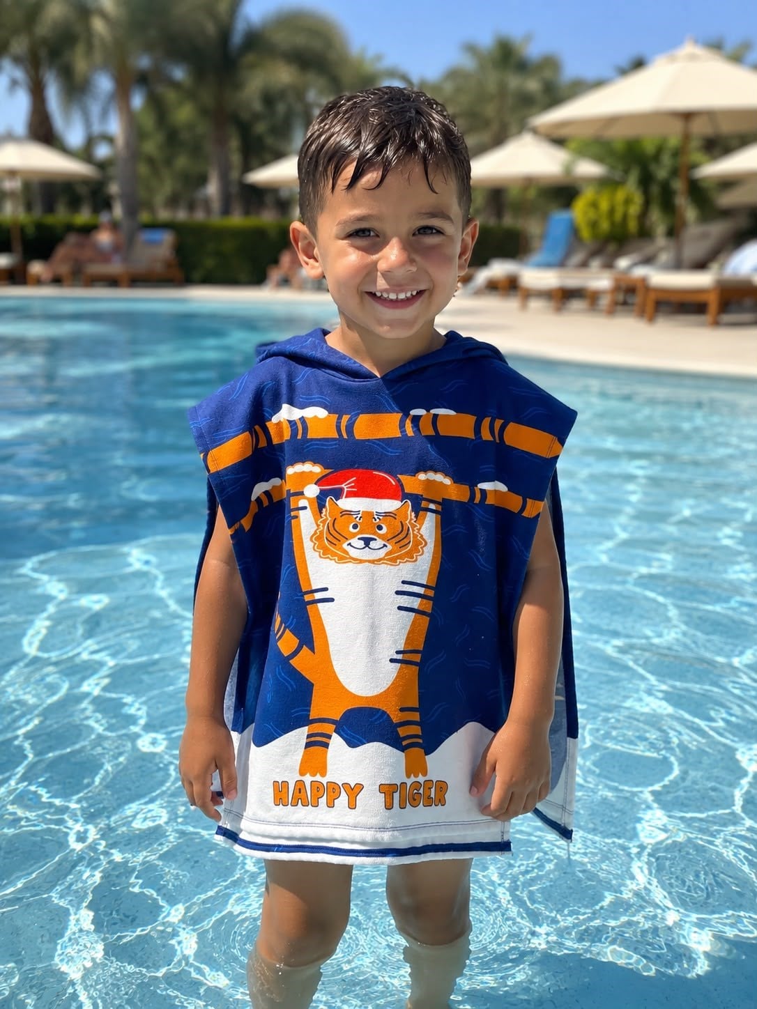 Erkek Çocuk Tiger Deniz, Havuz, Yüzme Kursu Havlusu