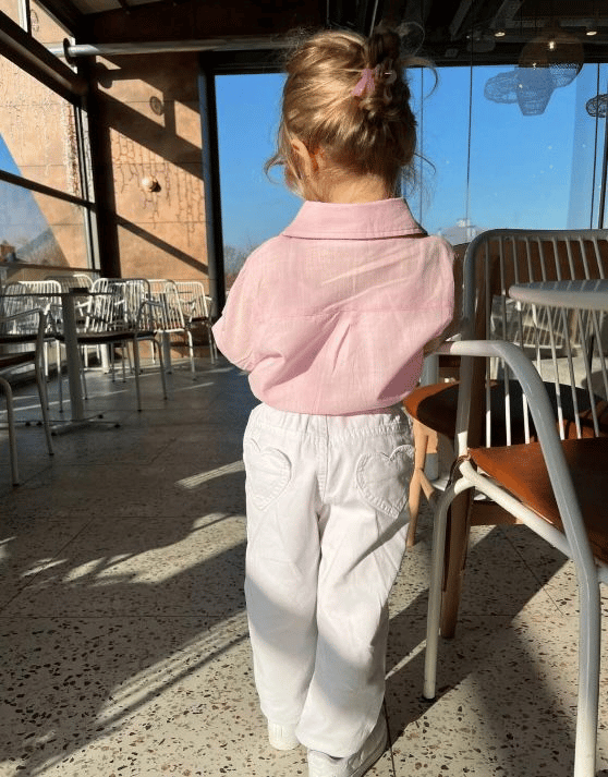 KALP CEPLİ BEYAZ KIZ ÇOCUK DENİM PANTOLON