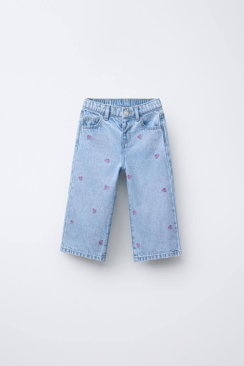 LACİEL PARİS KIZ ÇOCUK FİYONK NAKIŞLI DENİM PANTOLON
