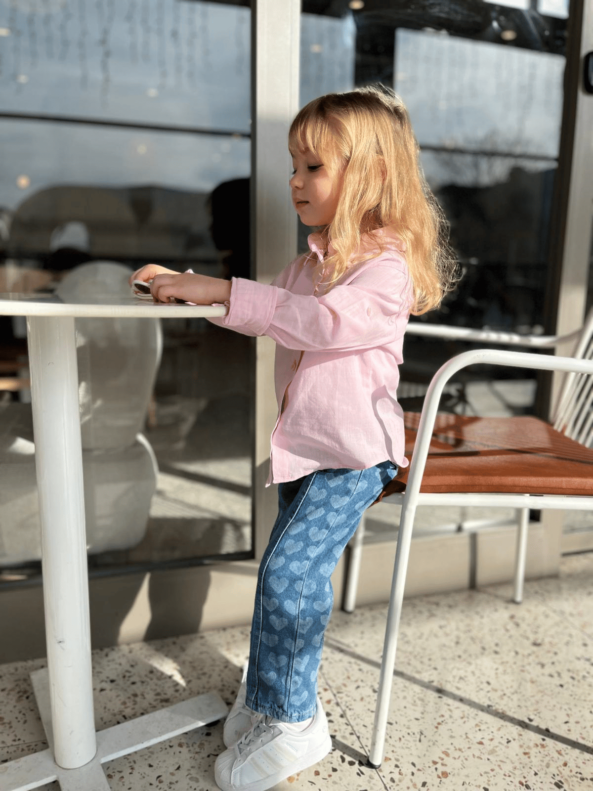 LACİEL PARİS KIZ ÇOCUK PEMBE DOKUMA GÖMLEK