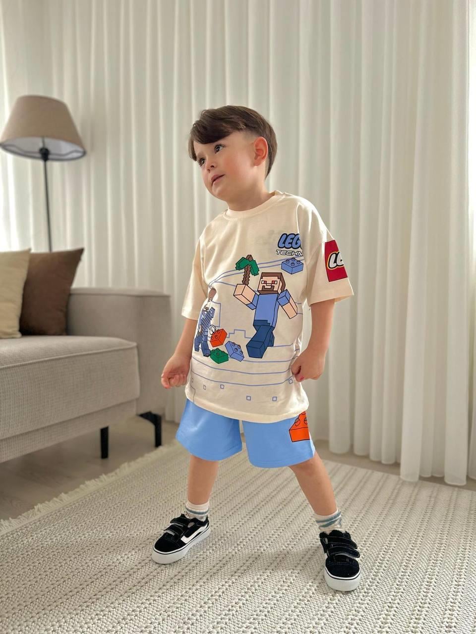 LEGO MINECRAFT MAVİ ŞORT-TİŞÖRT TAKIMI