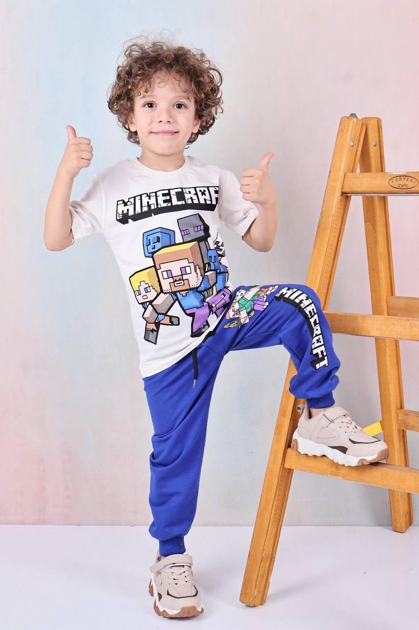 MİNE CRAFT TİŞÖRT EŞOFMAN TAKIMI-MAVİ