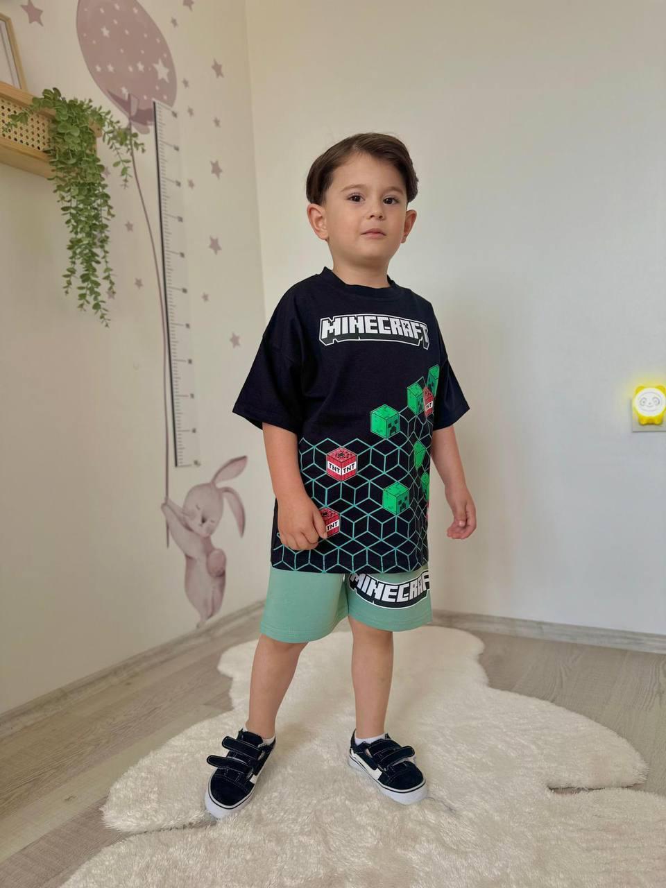 MINECRAFT MİNT YEŞİLİ ŞORT-TİŞÖRT TAKIMI