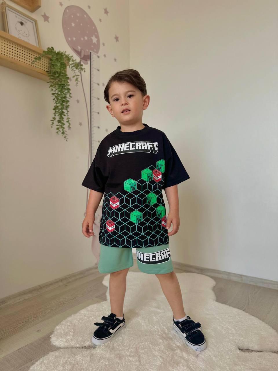 MINECRAFT MİNT YEŞİLİ ŞORT-TİŞÖRT TAKIMI