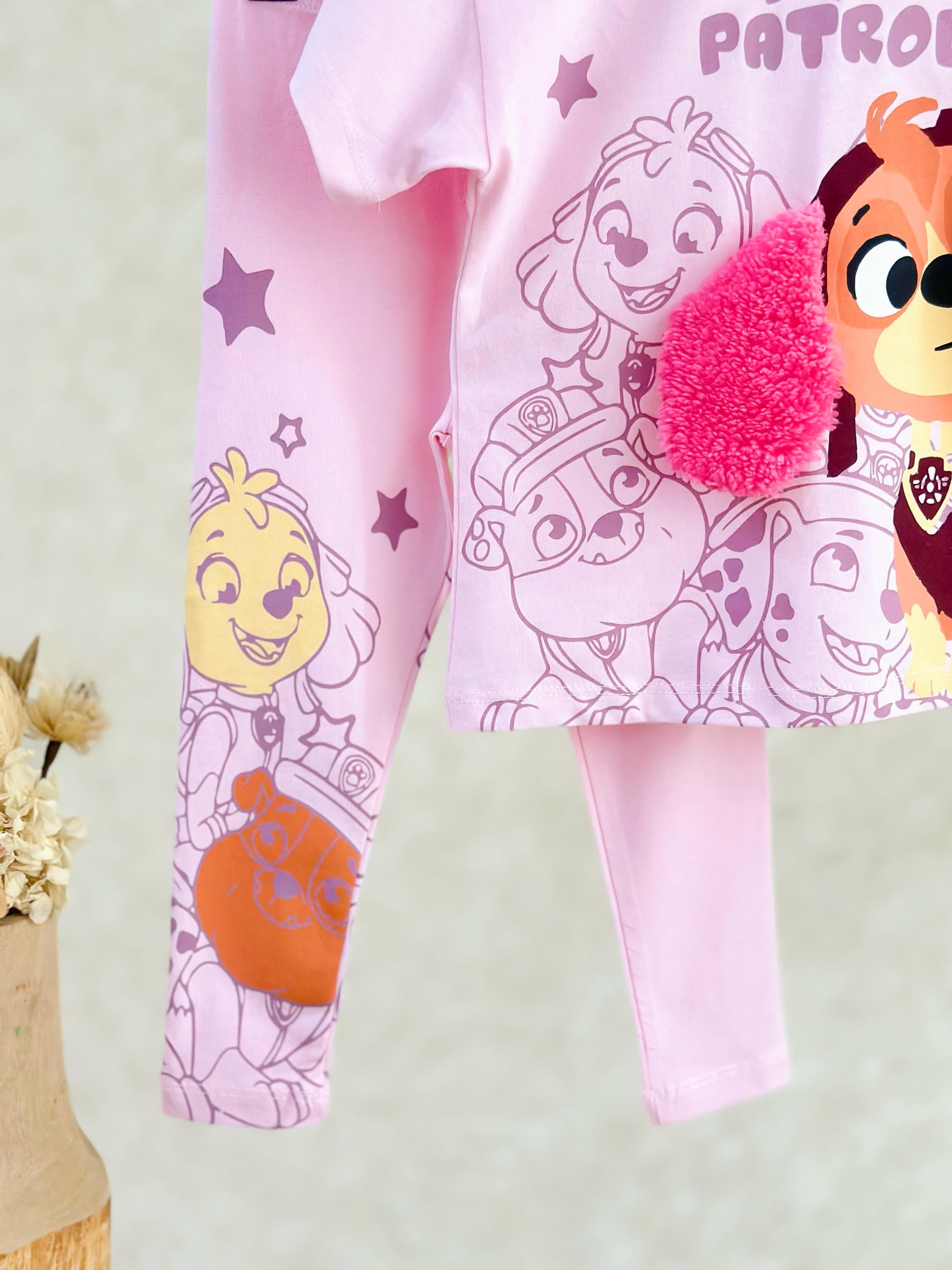 PAW PATROL PELUŞ KULAK DETAYLI TAYT TİŞÖRT TAKIMI