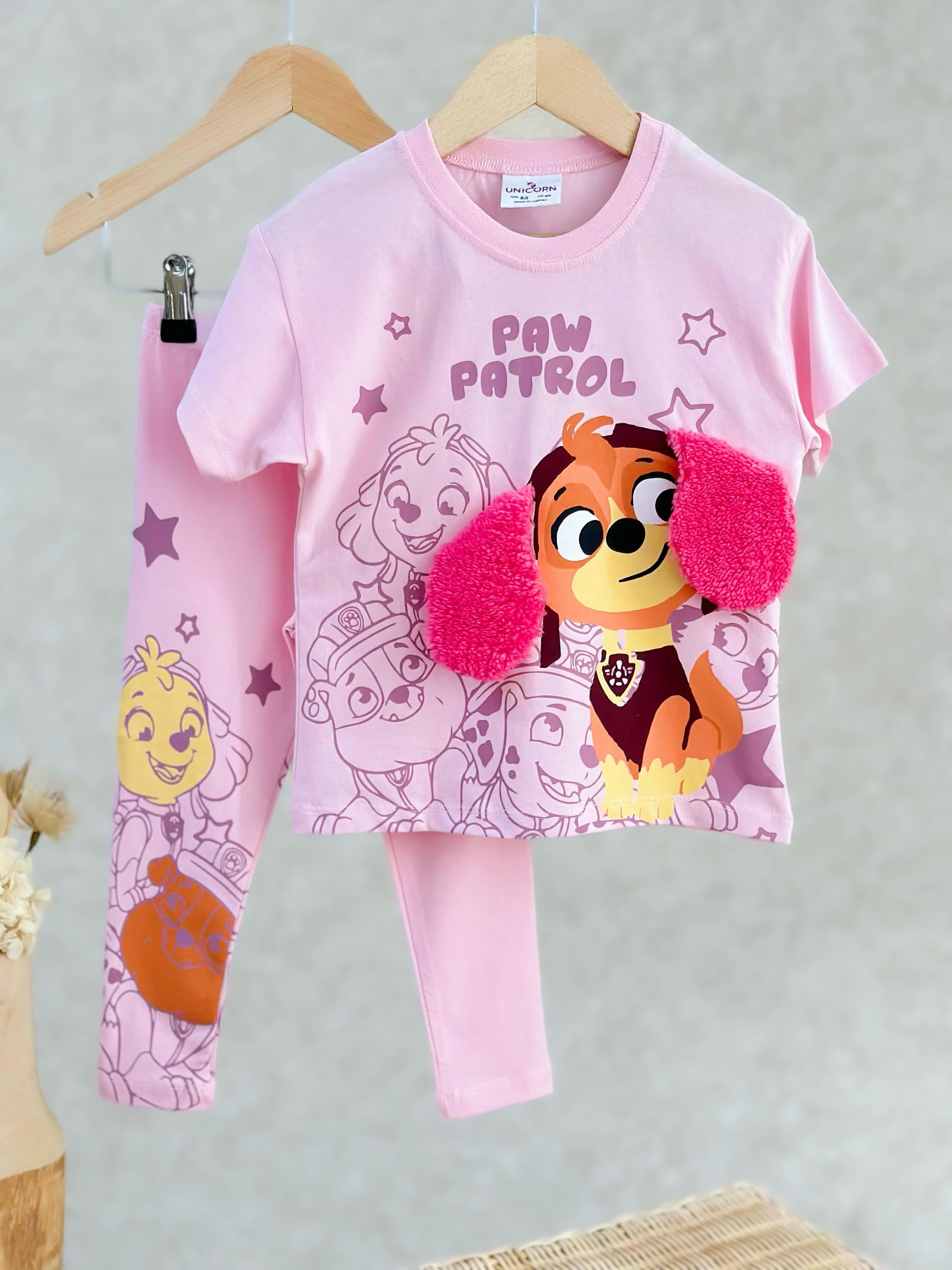 PAW PATROL PELUŞ KULAK DETAYLI TAYT TİŞÖRT TAKIMI