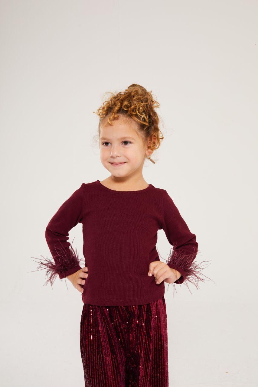 SHİNE COLLECTİON BORDO PANTOLON-BLUZ TAKIMI