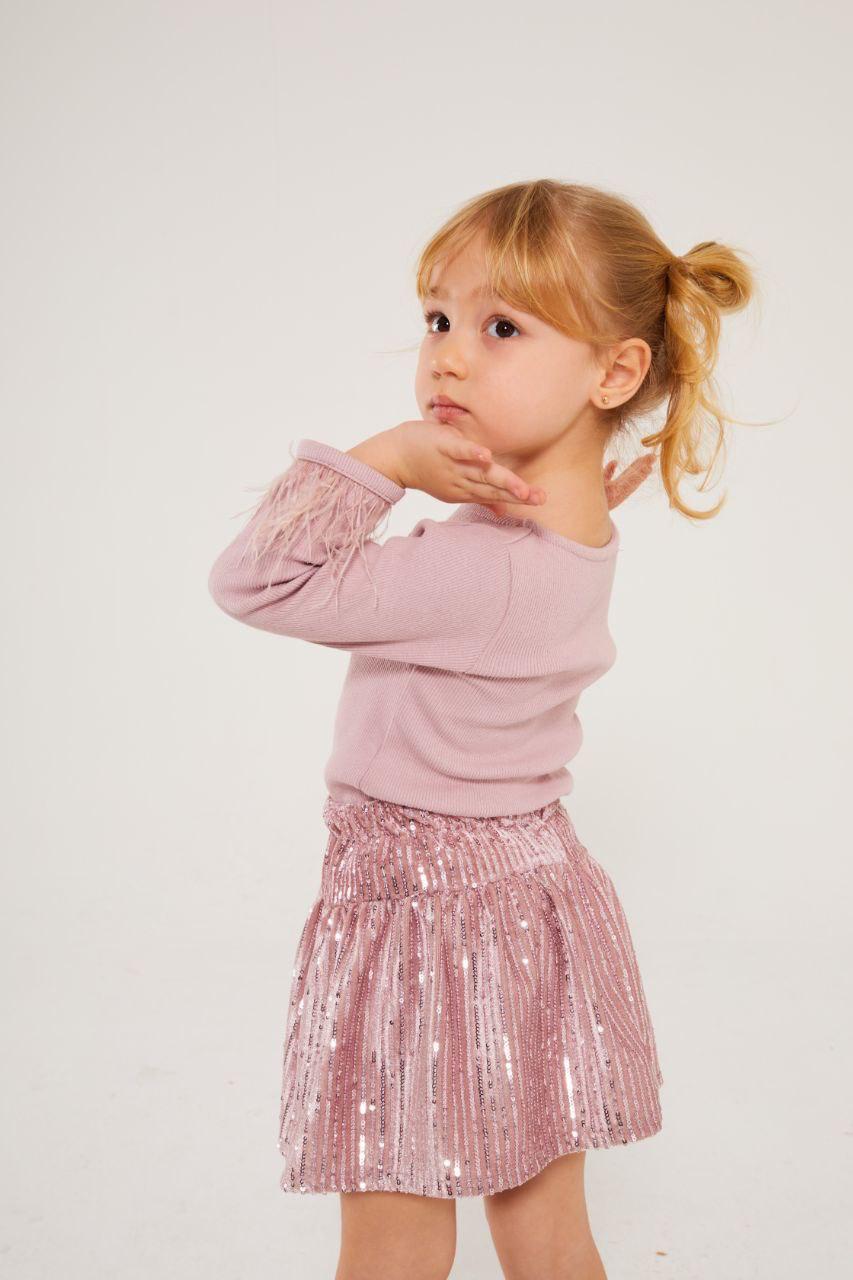 SHİNE COLLECTİON PEMBE ETEK-BLUZ TAKIMI