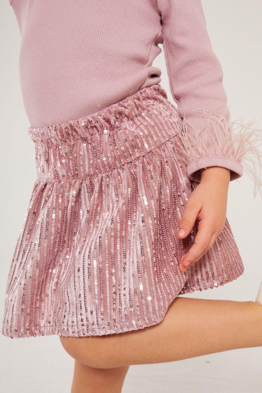SHİNE COLLECTİON PEMBE ETEK-BLUZ TAKIMI
