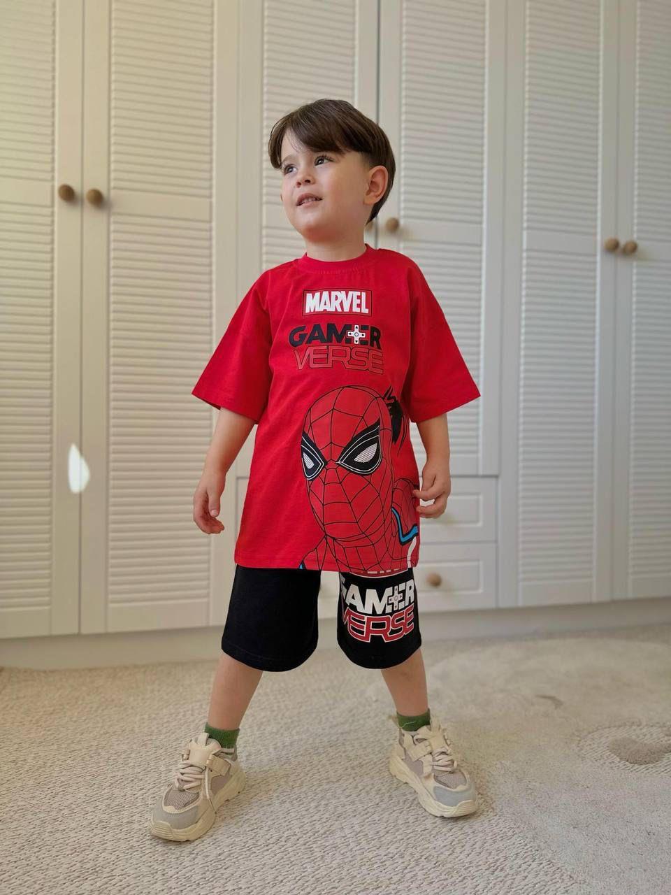 SPİDERMAN KIRMIZI ŞORT-TİŞÖRT TAKIMI