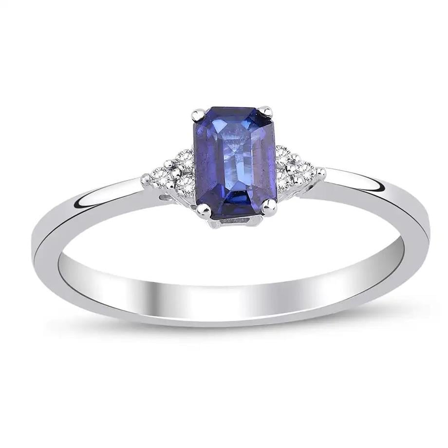 0.82 Karat Pırlantalı Safir Yüzük