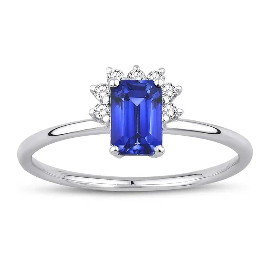 0.95 Karat Pırlantalı Safir Yüzük