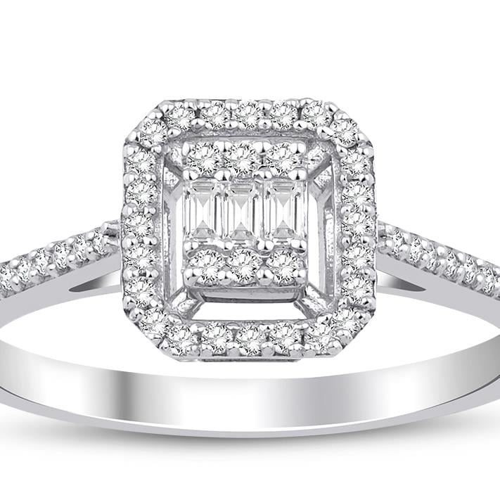 0.28 Karat Baget Pırlanta Yüzük