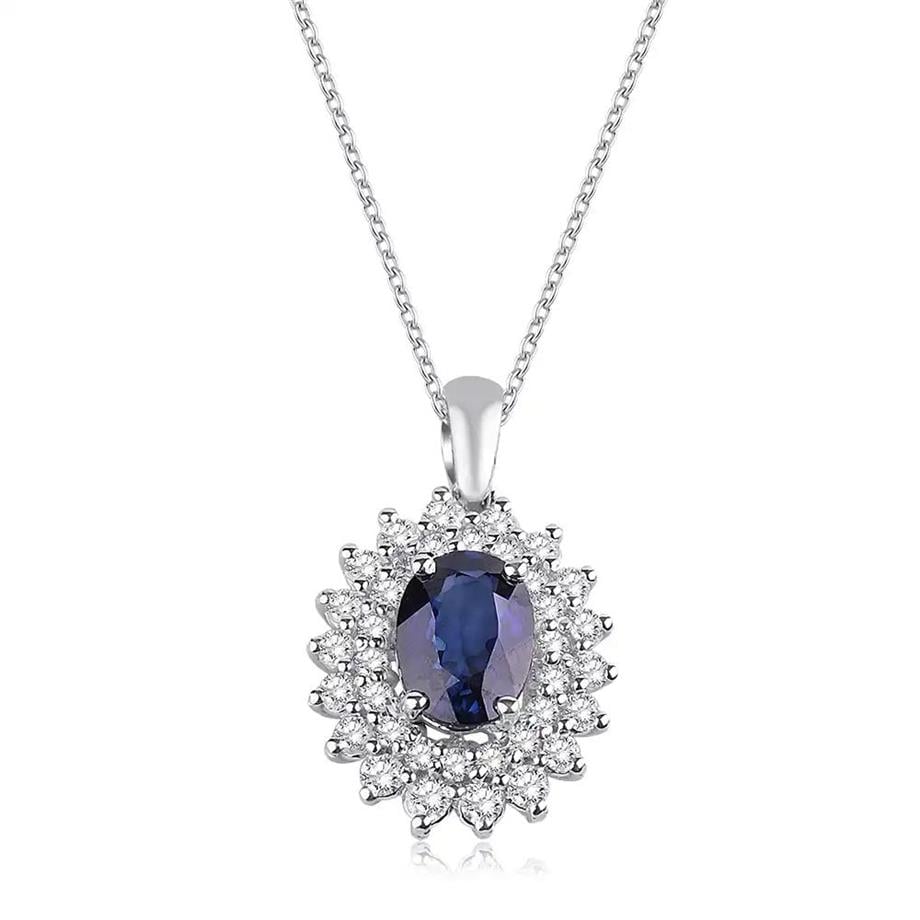 1.67 Karat Pırlanta Safir Kolye