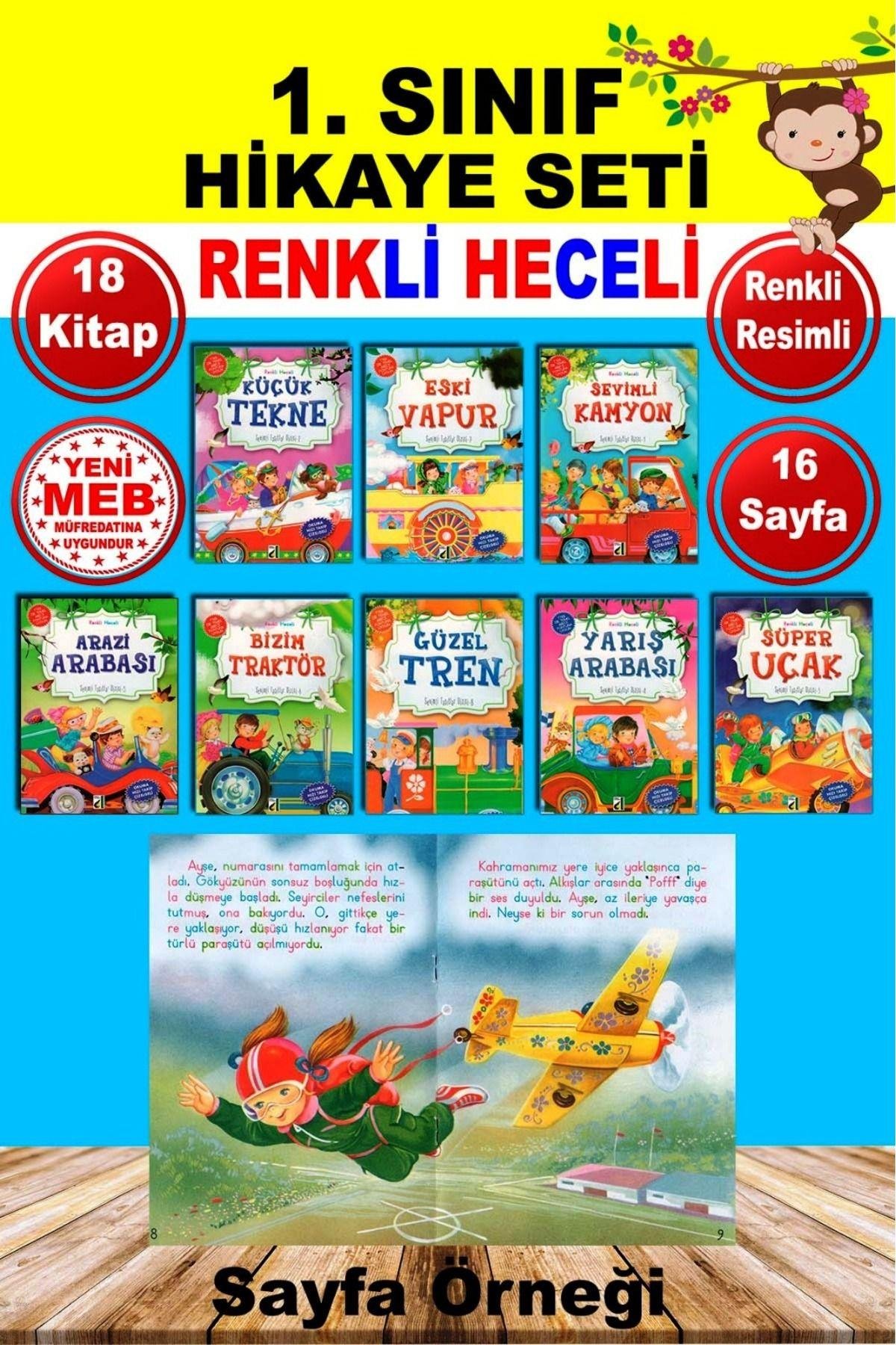1. Sınıflar Için Tavsiyeli Renkli Heceli Ilk Okuma Hikaye Kitapları Seti (18 KİTAP)