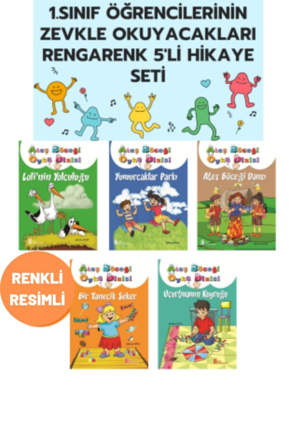 1.sınıf Öğrencileri Için Rengarenk 5 Kitaptan Oluşan Okuma Kitabı Hikaye Kitabı Seti